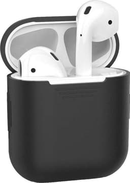AirPods Hoesje voor Apple AirPods 1 & 2 – Zwart - Siliconen Beschermende Case — thumbnail 1