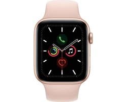 Apple Watch Series 5 cellulaire 44 mm gouden aluminium behuizing met sportarmband roze - M / L