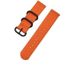 Fungus - Smartwatch bandje - Geschikt voor Samsung Galaxy Watch 3 45mm, Gear S3, Huawei Watch GT 2 46mm, Garmin Vivoactive 4, 22mm horlogebandje - Stof - Nato - Oranje