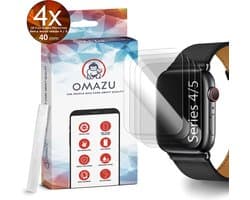 OMAZU 3D Flex TPU Screenprotector Geschikt voor Apple Watch Series 4 / 5 / 6 / 7 / SE (40-41mm), 4 Pack (100% Transparant en Edge to Edge protector)
