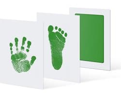 2 Inktpads voor hand- en voetafdrukken van baby's - Zonder Puin en Inkt aan handen -  Veilig voor baby's - Raakt de huid niet aan - Perfect aandenken of cadeau - Kraamcadeau  - Groen