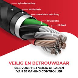 ProFPS Oplaadkabel - Geschikt voor PS5 Controller - 3 Meter - Nylon — thumbnail 5