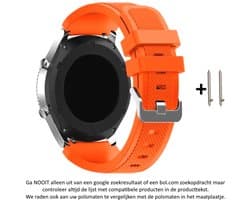 Oranje Siliconen Bandje geschikt voor 22mm smartwatches van verschillende grote merken (zie lijst met compatibele modellen in producttekst) - Maat: zie maatfoto – 22 mm orange rubber smartwatch strap