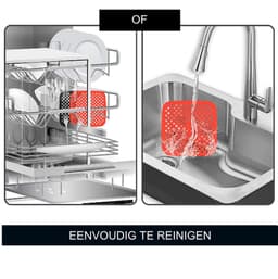 Joyage® Airfryer Silicone Pads - Accessoire voor heteluchtfriteuse - Herbruikbaar - Rond- 23 cm — thumbnail 6