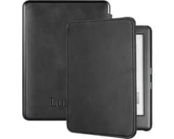 Lunso - Lederen sleepcover hoes - Geschikt voor Kobo Glo / Glo HD / Touch 2.0 (6 inch) - Zwart