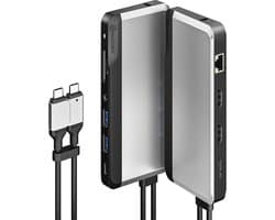 ALOGIC U2CSH-SGR notebook dock & poortreplicator Bedraad USB 3.2 Gen 1 (3.1 Gen 1) Type-C Zwart, Zilver