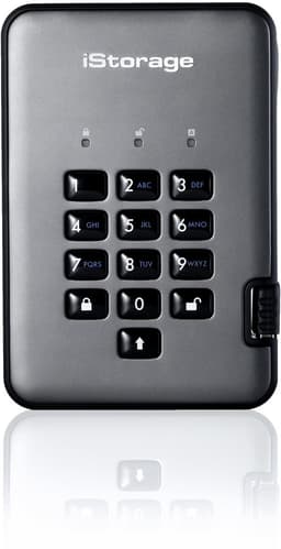 iStorage diskAshur PRO2 4000GB Zwart, Grafiet externe harde schijf — thumbnail 1