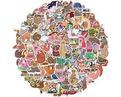 Luiaard Stickers - set 50 stuks - Laptop Stickers - Stickervellen