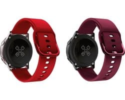 Fungus - 2 Pack - Smartwatch bandjes - Geschikt voor Samsung Galaxy Watch 6 (incl. Classic), Watch 5 (incl. Pro), Watch 4, Watch 3 41mm, Active 2 - Horloge 20mm - Siliconen