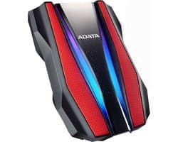 ADATA Durable HD770G - Externe Harde Schijf - 1TB - RGB Verlichting - IP68 Waterdicht - Rood