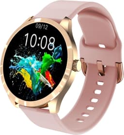 Belesy® BQSiRgRb PLUS - Smartwatch Dames – Smartwatch Heren - Horloge - 1.28 inch - Kleurenscherm - Stappenteller - Bloeddruk - Hartslag - 75+ Wijzerplaten – Sporten – Rose Goud - Milanees staal - Siliconen – Regenboog – Roze – Zwart - Panterprint — thumbnail 2