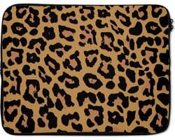 Laptophoes - Dieren - Jaguar - Design - Bruin - Laptop sleeve - Laptop cover - Laptop - 17 Inch