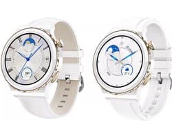 Darenci Smartwatch Snow Fit - Smartwatch heren -Activity Tracker-  fit -Touchscreen -Bluetooth bellen -Bluetooth muziek -Met extra bandje -Horloge -Stappenteller -Bloeddrukmeter -Verbrande calorieën -Zuurstofmeter -Spatwaterdicht -Wit/Goud