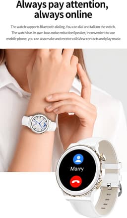 Darenci Smartwatch Snow Fit - Smartwatch heren -Activity Tracker-  fit -Touchscreen -Bluetooth bellen -Bluetooth muziek -Met extra bandje -Horloge -Stappenteller -Bloeddrukmeter -Verbrande calorieën -Zuurstofmeter -Spatwaterdicht -Wit/Goud — thumbnail 5
