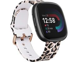 Siliconen Smartwatch bandje - Geschikt voor Lucky Leopard Fitbit Versa 4 bandje - Strap-it Horlogeband / Polsband / Armband