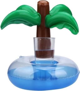 Drijvende Zwembad - Bekerhouder - Zwembadspeaker - Palmboom Eiland- Bluetooth - 21x21x25 cm — thumbnail 2