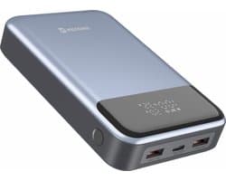 Swissten Powerbank Laptop - 20.000 mAh - Snellader - 100W - Geschikt voor smartphones, tablets & laptops - USB & USB-C - Grijs