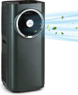 Klarstein mobiele airconditioner, 5-in-1 airconditioner, ventilator, luchtontvochtiger, luchtreiniger & nachtmodus, app-bediening, vlakke airconditioner met luchtafvoerslang, airconditioner, 11.500 BTU, antraciet,3 kW voor 51 m² 50 dB — thumbnail 1