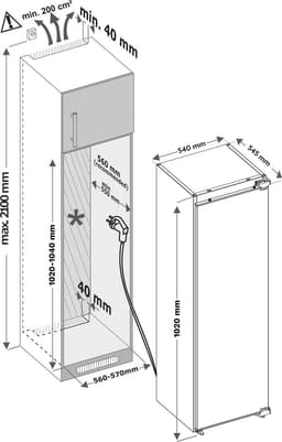 Inventum IKK1022D 102 cm energiezuinige inbouw koelkast - Zeer stil - Koeler - Superkoelen - Deuralarm - 154 liter - Vershoudlade - Deur op deur - Wit — thumbnail 6