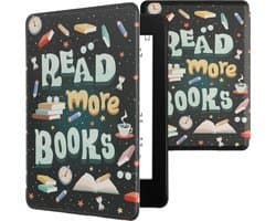kwmobile e-reader hoesje geschikt voor Amazon Kindle Paperwhite 11. Generation 2021 hoes - E reader flip case met magnetische sluiting - Ereader cover - Read More Books design in blauw / geel / groen