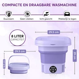 Mini Wasmachine - Compact - Energiezuinig - Opvouwbaar - 8L - Ideaal voor Studenten & camping — thumbnail 5