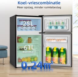 CHiQ FTM86L4E - Tafelmodel Koelkast Met Vriesvak - 86 Liter - E Energy Label - 39dB - Zwart - 12 jaar garantie op compressor — thumbnail 4