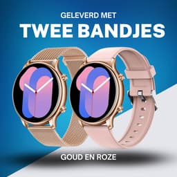 Cinturio Elegance Smartwatch voor dames - Twee bandjes goud en roze! — thumbnail 3