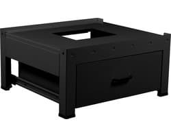 Wasmachine verhoger Manon, verstelbaar, met houten lade, zwart