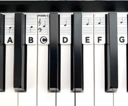 GLODI GOODS® Siliconen piano stickers afneembaar – 88 toetsen – toetsenbord keyboard – leren spelen strip - incl. hersluitbare bewaartas — thumbnail 3