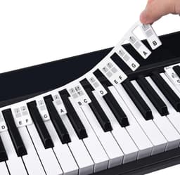 GLODI GOODS® Siliconen piano stickers afneembaar – 88 toetsen – toetsenbord keyboard – leren spelen strip - incl. hersluitbare bewaartas — thumbnail 1