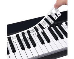 GLODI GOODS® Siliconen piano stickers afneembaar – 88 toetsen – toetsenbord keyboard – leren spelen strip - incl. hersluitbare bewaartas