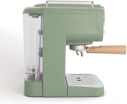 Cappuccino Koffiezetapparaat - Express koffiezetapparaat saliegroen en hout/gemalen koffie en ESE pads, halfautomatische koffiemachine met 15 bar drukpomp en vermogen 1100W — thumbnail 3