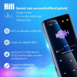 Gadgetplace MP3 speler met MP4 Videospeler - Incl. Oordopjes - Bluetooth 5.0 en 32GB geheugen - FM Radio, Spraakrecorder en E-book — thumbnail 5