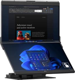 Mobile Pixels Geminos X - Gestapelde Dubbele 24 Inch Monitor - 2K - 75hz - 10 in 1 dock - Onderste display Touchscreen — thumbnail 1