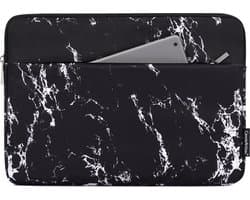 Laptophoes 15.6 Inch - Laptop Sleeve - Zwart Marmer