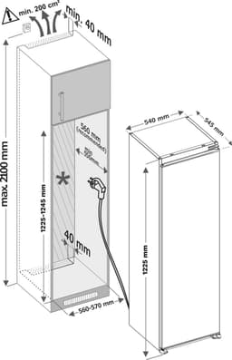 Inventum IKV1222S 122 cm energiezuinige inbouw koelkast - Zeer stil - Met vriesvak - 178 liter - Superkoelen - Supervriezen - Vakantiestand - Vershoudlade - Sleepdeur - Wit — thumbnail 7