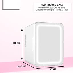 Skincare Fridge - Compacte Mini Koelkast voor Schoonheid - Ideaal voor Dormitory en Slaapkamer - Skincare Fridge - Cosmetica Koeling - Verzorgingsproducten Bewaren — thumbnail 4
