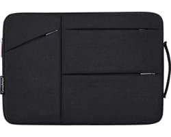 Laptophoes 15.6 Inch XV - Laptop Sleeve met Extra Vakken - Zwart