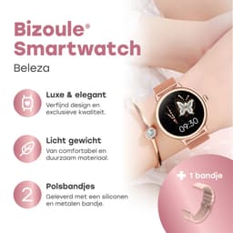 Bizoule Smartwatch Beleza - Smartwatch Dames Rosé-Goud - 1.1 AMOLED Touchscreen - 40mm - Horloge met Belfunctie - Stappenteller - Android en iOS — thumbnail 2