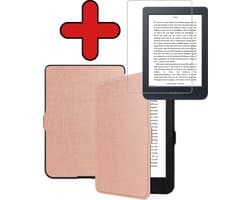 Hoes Geschikt voor Kobo Nia - Met Screenprotector - Luxe E-reader Bescherm Case - Hoesje Book Cover - Rosé Goud