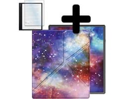 Hoes Geschikt voor Kobo Elipsa 2E - E-reader Bescherm Hoesje Case Sleep Cover Trifold Met Screenprotector - Hoes Geschikt voor Kobo Elipsa 2E Hoesje - Galaxy