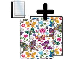 Hoes Geschikt voor Kobo Elipsa 2E - E-reader Bescherm Hoesje Case Sleep Cover Trifold Met Screenprotector - Hoes Geschikt voor Kobo Elipsa 2E Hoesje - Vlinders