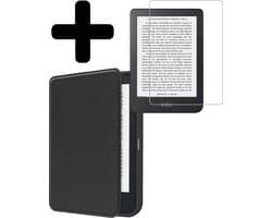 Hoes Geschikt voor Kobo Clara 2E - E-reader Bescherm Hoesje Case Sleep Cover Met Screenprotector - Hoes Geschikt voor Kobo Clara 2E Hoesje - Zwart