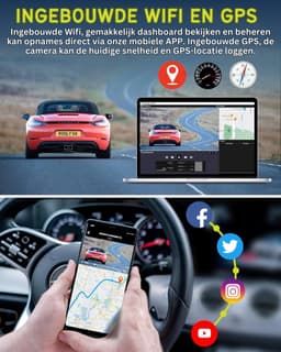 Dashcam Voor Auto - Ultieme Veiligheid en Bewaking: Triple 4K Dashcam Auto met 360-Gradencamera - 2,5K + 2,5K + 1080P Resoluties voor Voor-, Binnen- en Achteruitzicht, 24-uursopname, Parkeermodus, Nachtzicht, G-sensor en WDR-technologie — thumbnail 5