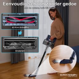 Erikssøn Steelstofzuiger Air Pro Max 9700 - Stofzuiger Draadloos - Zonder Zak Op Accu - Grijs/Blauw — thumbnail 2