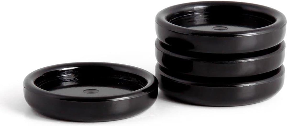 Set piano schotels zwart - onderzetters meubels - bescherming voor vloer - caster cups — afbeelding 1
