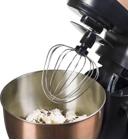 Bestron 4-in-1 Keukenmachine, 7 Snelheidsstanden, incl. Garde, Kneedhaak en Mengarm, met spatscherm & mengkom van 2,5 liter, 1000W, kleur: koper — thumbnail 2