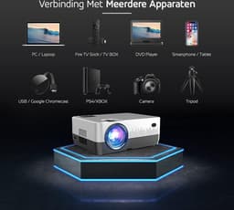UpLiving® Thuisbioscoop set | Behuizing Zwart en 236cm Breed | 100 inch 16:9 | UpLiving™ LCD Mini Beamer met WiFi | UpLiving™ Beamerbeugel | UpLiving™ handmatig projectiescherm | Surround set Home Cinema | Projector | Mini beamer | Filmpakket — thumbnail 5