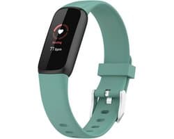 Siliconen Smartwatch bandje - Geschikt voor Fitbit Luxe siliconen bandje - dennengroen - Strap-it Horlogeband / Polsband / Armband - Maat: Maat S
