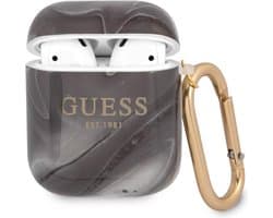 Guess Shiny Marmer AirPods 1 - AirPods 2 Case Zwart